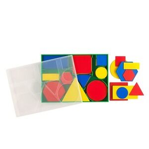 Didax Attribute‎ Blocks Desk Set Geometric Shapes Learning Toy